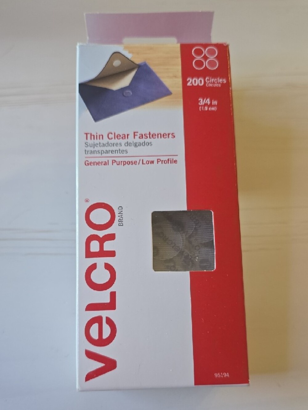 Velcro Brand Thin Clear Fasteners - 3/4 in (200 Circles)